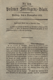 Posener Intelligenz-Blatt. 1829, Nro. 212 (4 September) + dod.