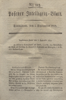 Posener Intelligenz-Blatt. 1829, Nro. 213 (5 September)