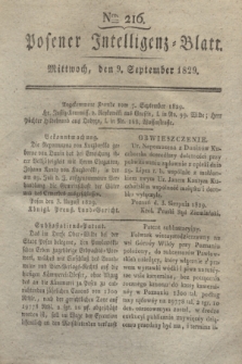 Posener Intelligenz-Blatt. 1829, Nro. 216 (9 September)