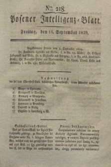 Posener Intelligenz-Blatt. 1829, Nro. 218 (11 September)