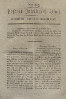 Posener Intelligenz-Blatt. 1829, Nro. 219 (12 September) + dod.