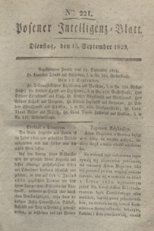 Posener Intelligenz-Blatt. 1829, Nro. 221 (15 September) + dod.