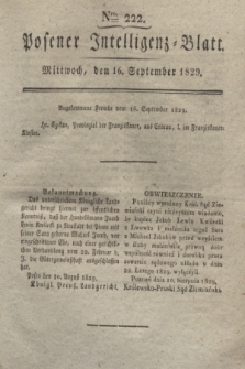 Posener Intelligenz-Blatt. 1829, Nro. 222 (16 September)