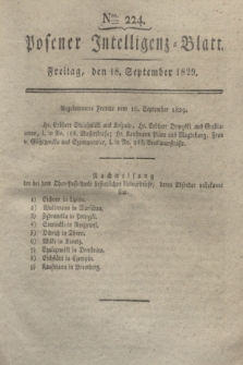 Posener Intelligenz-Blatt. 1829, Nro. 224 (18 September)