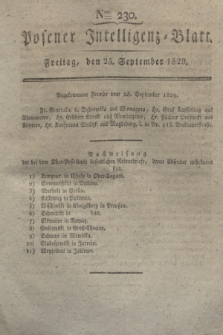 Posener Intelligenz-Blatt. 1829, Nro. 230 (25 September)