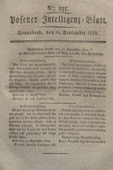 Posener Intelligenz-Blatt. 1829, Nro. 231 (26 September)