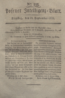 Posener Intelligenz-Blatt. 1829, Nro. 233 (29 September)