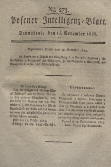 Posener Intelligenz-Blatt. 1829, Nro. 273 (14 November)