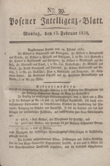 Posener Intelligenz-Blatt. 1830, Nro. 39 (15 Februar)