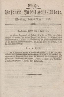 Posener Intelligenz-Blatt. 1830, Nro. 81 (5 April) + dod.