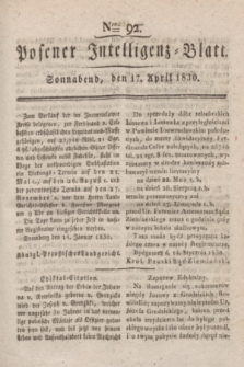 Posener Intelligenz-Blatt. 1830, Nro. 92 (17 April)