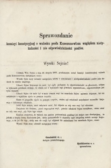 [Kadencja II, sesja II, al. 66] Alegata do Sprawozdań Stenograficznych z Drugiej Sesji Drugiego Peryodu Sejmu Galicyjskiego z roku 1868. Alegat 66