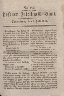 Posener Intelligenz-Blatt. 1831, Nro. 157 (2 Juli)