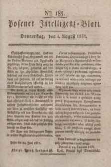 Posener Intelligenz-Blatt. 1831, Nro. 185 (4 August)