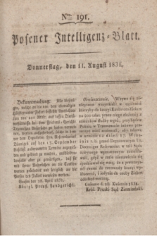 Posener Intelligenz-Blatt. 1831, Nro. 191 (11 August)