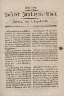 Posener Intelligenz-Blatt. 1831, Nro. 192 (12 August)
