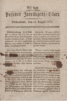 Posener Intelligenz-Blatt. 1831, Nro. 193 (13 August)