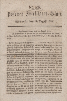 Posener Intelligenz-Blatt. 1831, Nro. 208 (31 August)