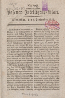 Posener Intelligenz-Blatt. 1831, Nro. 209 (1 September) + dod.
