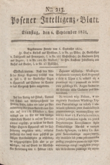 Posener Intelligenz-Blatt. 1831, Nro. 213 (6 September) + dod.
