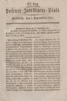 Posener Intelligenz-Blatt. 1831, Nro. 214 (7 September)