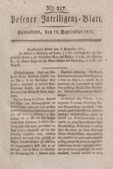 Posener Intelligenz-Blatt. 1831, Nro. 217 (10 September) + dod.