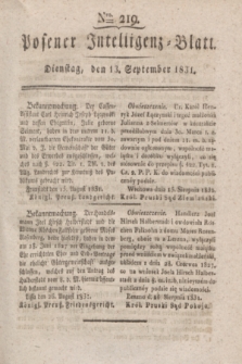 Posener Intelligenz-Blatt. 1831, Nro. 219 (13 September)