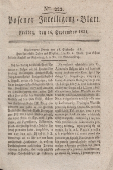 Posener Intelligenz-Blatt. 1831, Nro. 222 (16 September)