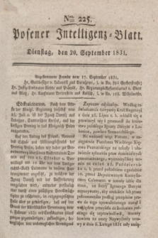 Posener Intelligenz-Blatt. 1831, Nro. 225 (20 September)