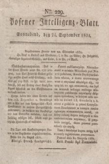 Posener Intelligenz-Blatt. 1831, Nro. 229 (24 September) + dod.