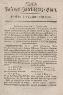 Posener Intelligenz-Blatt. 1831, Nro. 231 (27 September)