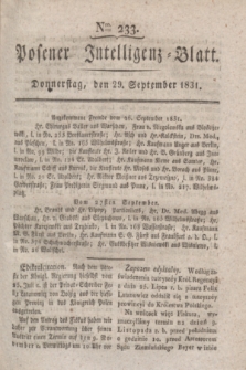 Posener Intelligenz-Blatt. 1831, Nro. 233 (29 September)