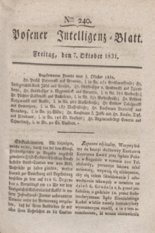 Posener Intelligenz-Blatt. 1831, Nro. 240 (7 Oktober)