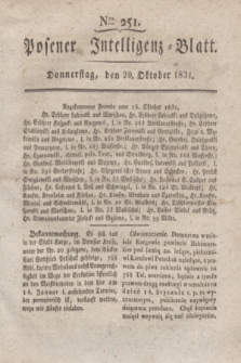 Posener Intelligenz-Blatt. 1831, Nro. 251 (20 Oktober)