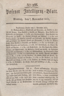 Posener Intelligenz-Blatt. 1831, Nro. 266 (7 November)