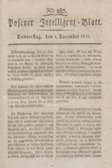 Posener Intelligenz-Blatt. 1831, Nro. 287 (1 December)
