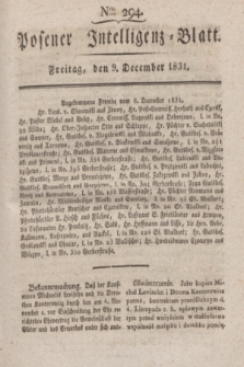 Posener Intelligenz-Blatt. 1831, Nro. 294 (9 December)