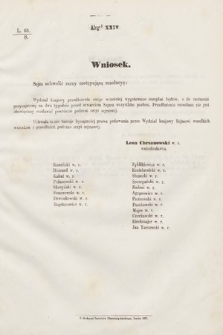 [Kadencja III, sesja II, al. 24] Alegata do Sprawozdań Stenograficznych z Drugiej Sesyi Trzeciego Peryodu Sejmu Galicyjskiego z r. 1871. Alegat 24