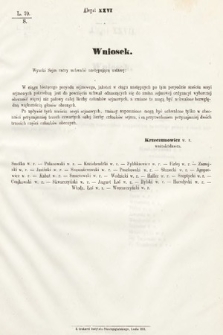 [Kadencja III, sesja II, al. 26] Alegata do Sprawozdań Stenograficznych z Drugiej Sesyi Trzeciego Peryodu Sejmu Galicyjskiego z r. 1871. Alegat 26