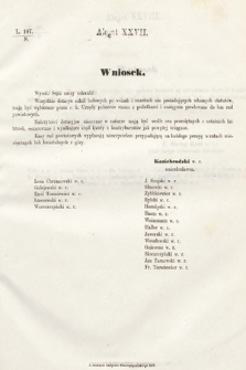 [Kadencja III, sesja II, al. 27] Alegata do Sprawozdań Stenograficznych z Drugiej Sesyi Trzeciego Peryodu Sejmu Galicyjskiego z r. 1871. Alegat 27