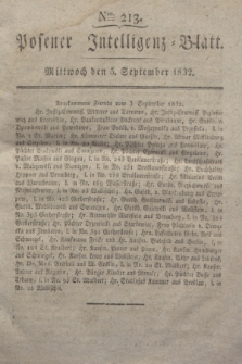 Posener Intelligenz-Blatt. 1832, Nro. 213 (5 September)