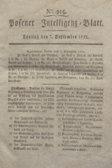 Posener Intelligenz-Blatt. 1832, Nro. 215 (7 September)