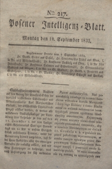 Posener Intelligenz-Blatt. 1832, Nro. 217 (10 September) + dod.