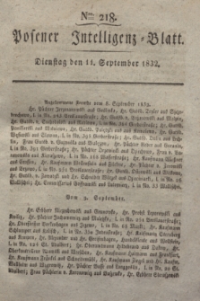 Posener Intelligenz-Blatt. 1832, Nro. 218 (11 September)