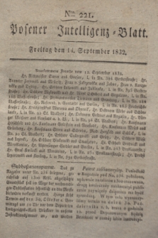 Posener Intelligenz-Blatt. 1832, Nro. 221 (14 September)