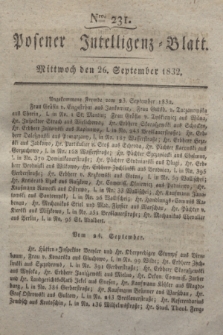 Posener Intelligenz-Blatt. 1832, Nro. 231 (26 September)