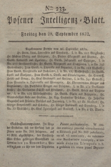 Posener Intelligenz-Blatt. 1832, Nro. 233 (28 September)