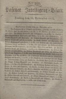 Posener Intelligenz-Blatt. 1832, Nro. 281 (23 November)