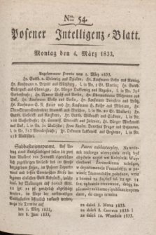 Posener Intelligenz-Blatt. 1833, Nro. 54 (4 März)
