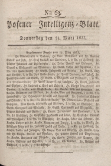 Posener Intelligenz-Blatt. 1833, Nro. 63 (14 März) + dod.